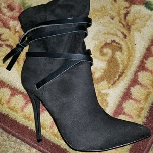 Black high heel boots
